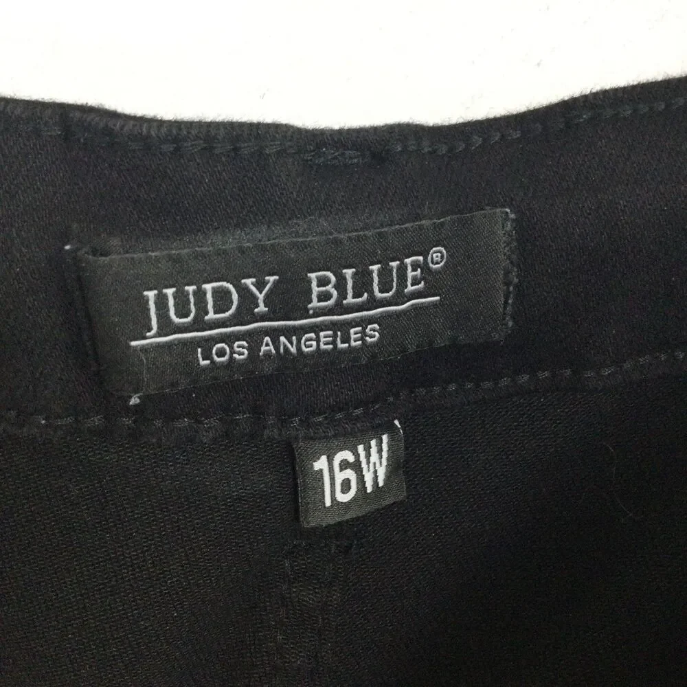 Judy Blue Womens Los Angeles Jogger Pants Skinny Drawstring Waist Black Size 16W - Picture 15 of 16